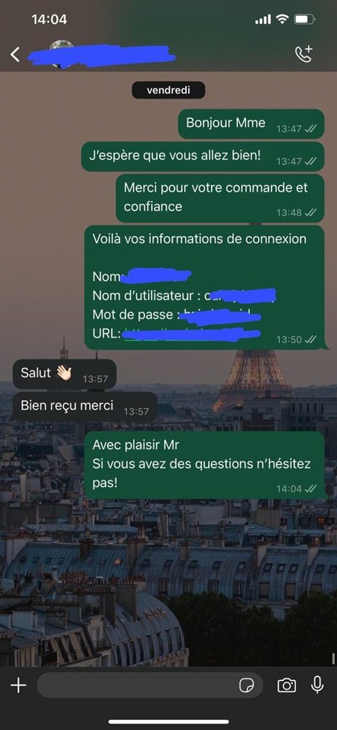 Témoignage WhatsApp client EuroIPTV — support 24/7 réactif